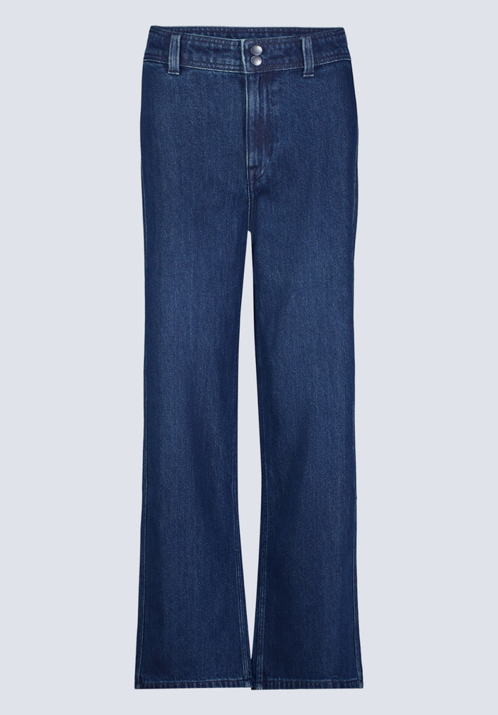 Buffalo Women Jeans Navy Denim Denim Pants Rigid