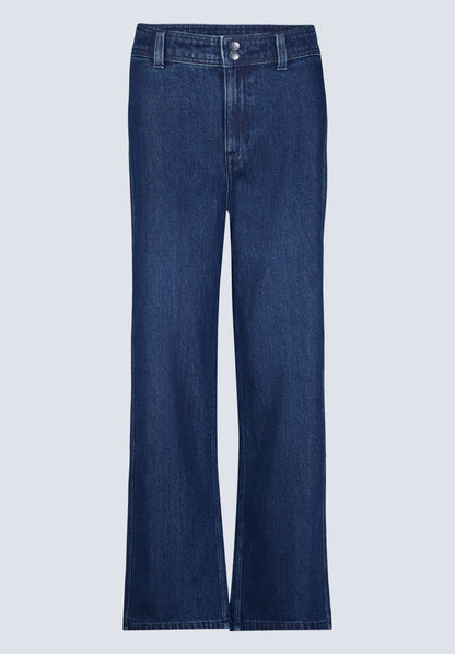 Buffalo Women Jeans Navy Denim Denim Pants Rigid