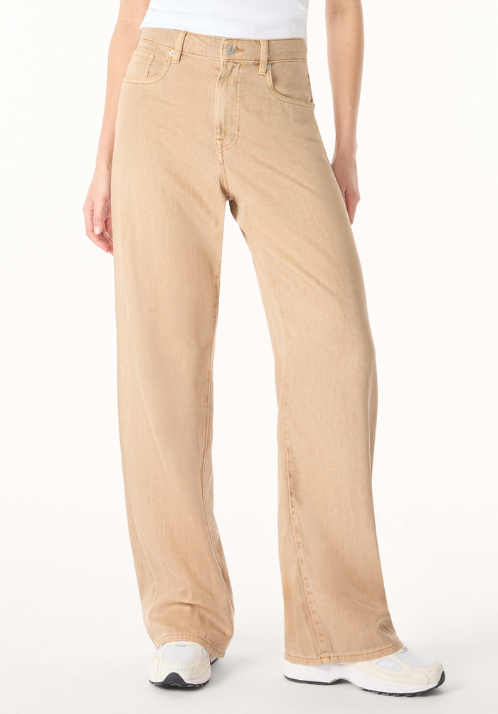 Buffalo Women Pants Brown Denim Denim Pants Stretch High-Rise 5-Pocket Design