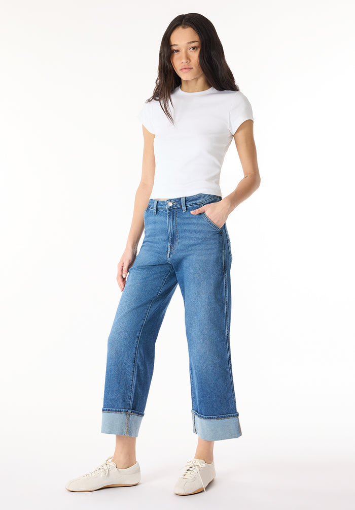 Buffalo Women Jeans Navy Denim Denim Pants Stretch