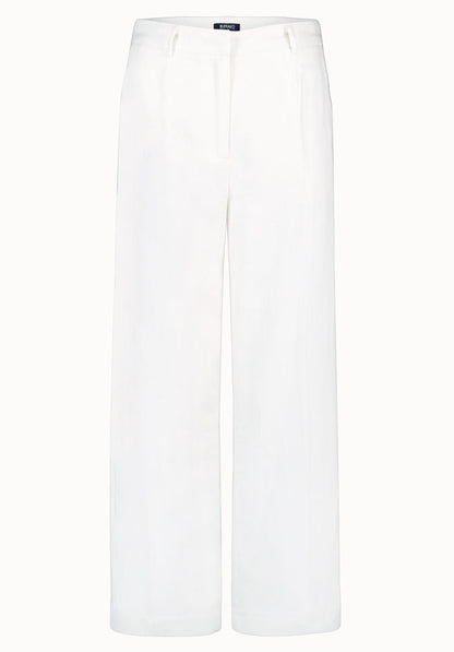 Buffalo Women Pants White Woven Casual Pants Linen Blend
