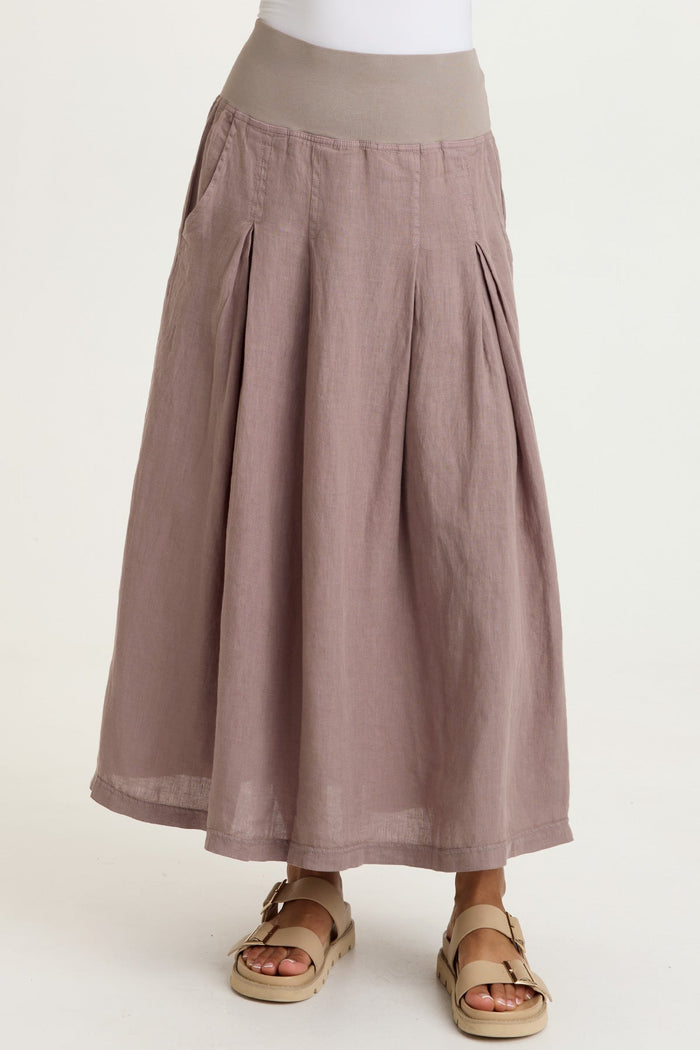 XCVI Aderyn Linen Pleated Skirt