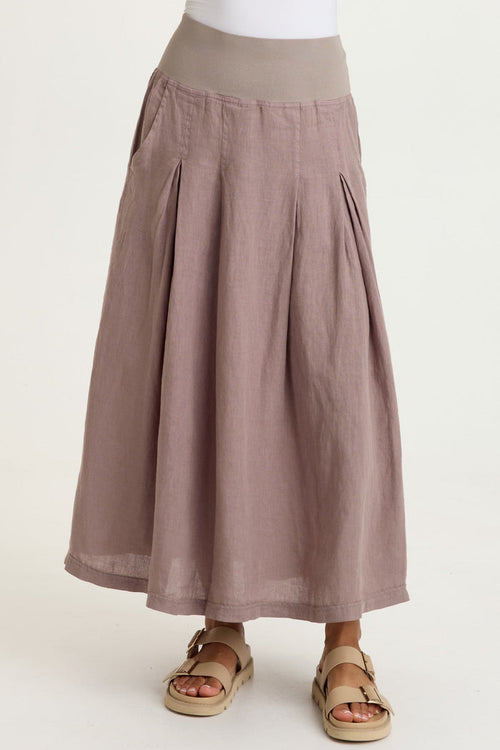 XCVI Aderyn Linen Pleated Skirt