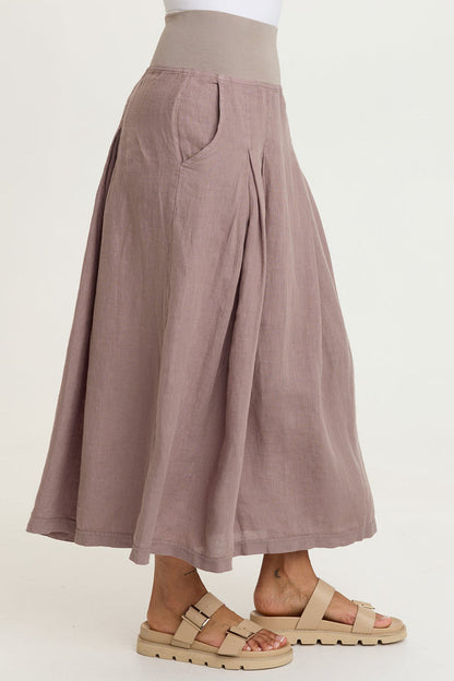 XCVI Aderyn Linen Pleated Skirt