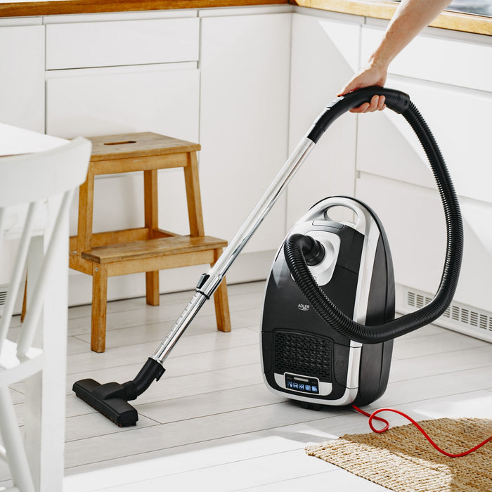 Adler AD7069 800W Digital Bagged Vacuum Cleaner Black & White