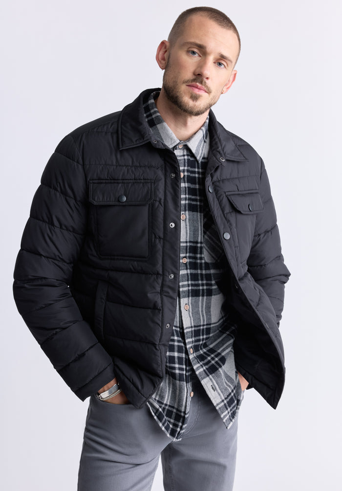 Buffalo Men Jackets Oxford Woven Casual Jackets Layer-Ready Jacket Easy-Care Styling
