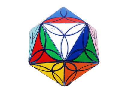 AJ Clover Icosahedron (20-Color) - Transparent Blue