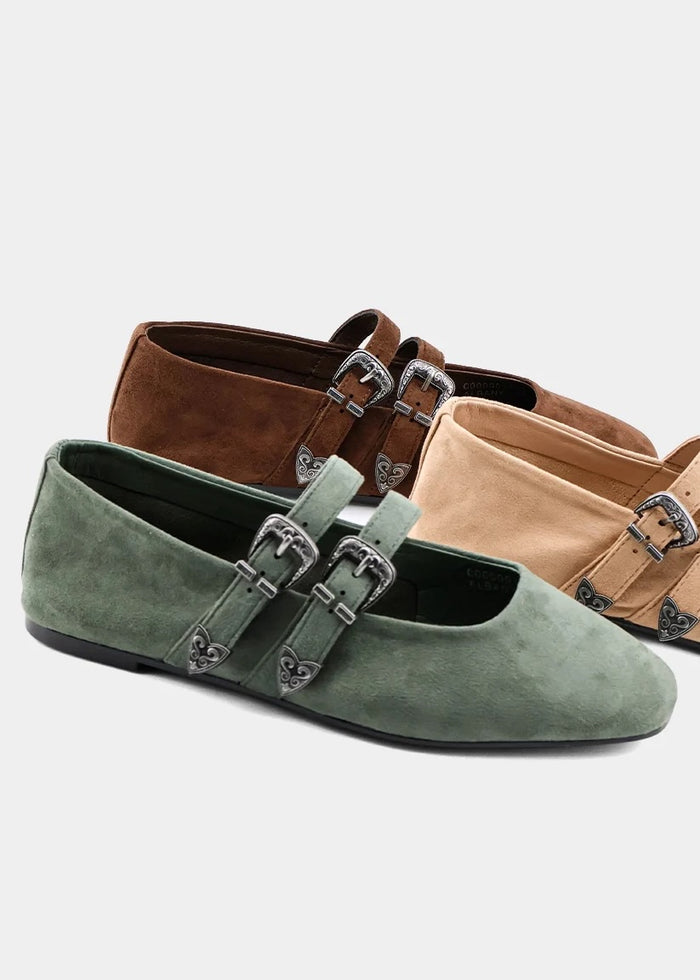 Albany Sage Suede Ballet Flat
