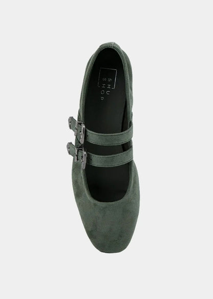 Albany Sage Suede Ballet Flat