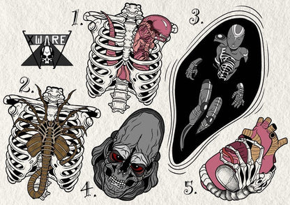 Alien vs Predator inspired designs by Emily