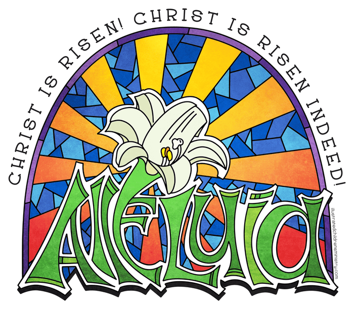 Alleluia Easter Lily Coloring Page & Poster