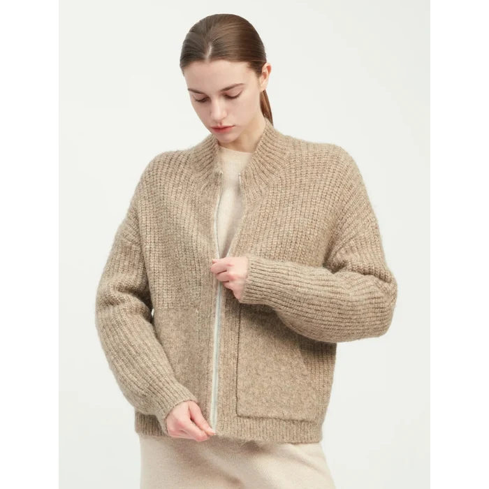 Alpaca Bomber Zip Cardigan
