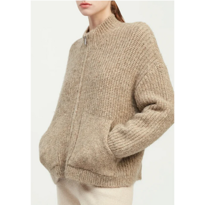 Alpaca Bomber Zip Cardigan