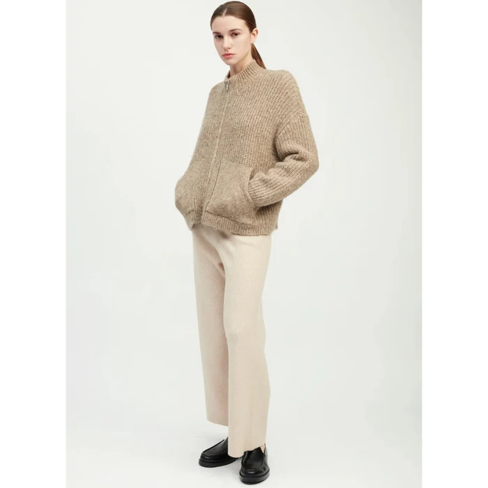 Alpaca Bomber Zip Cardigan