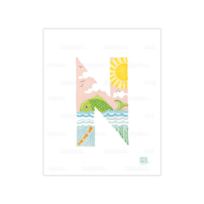 Alphabet Garden Letter N Small Print