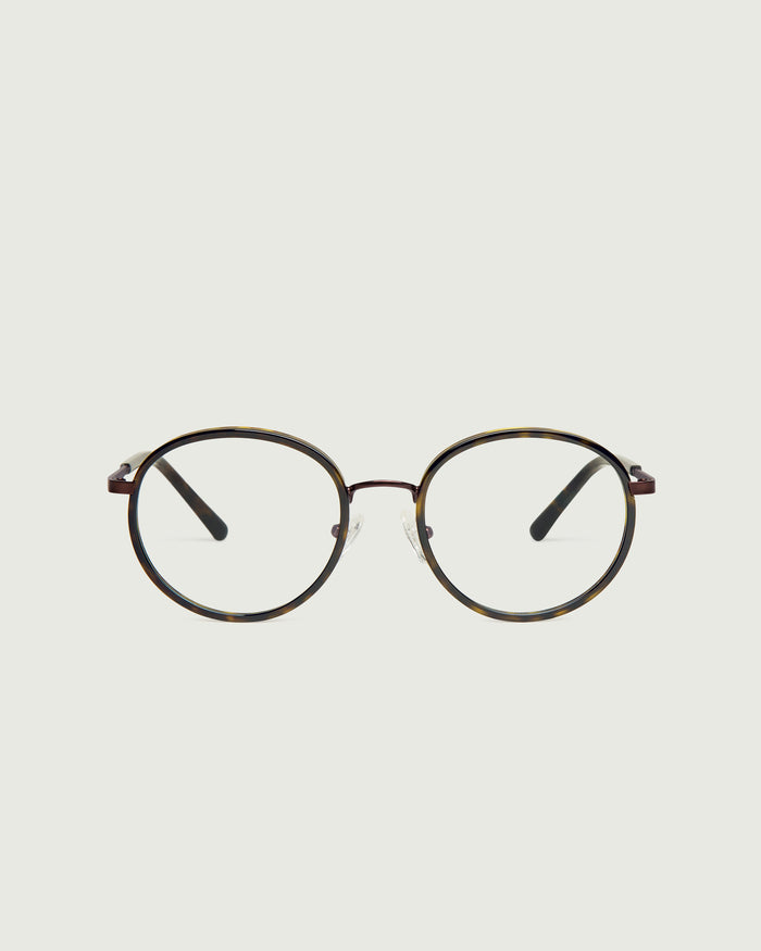 Bronze Tort::Alvaro Eyeglasses round tort metal front