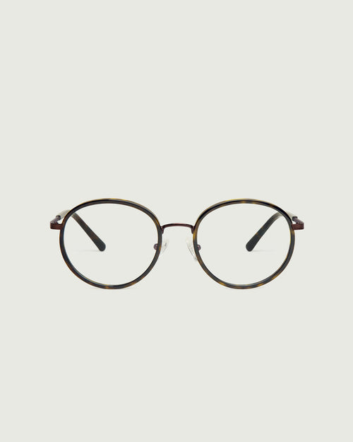 Bronze Tort::Alvaro Eyeglasses round tort metal front