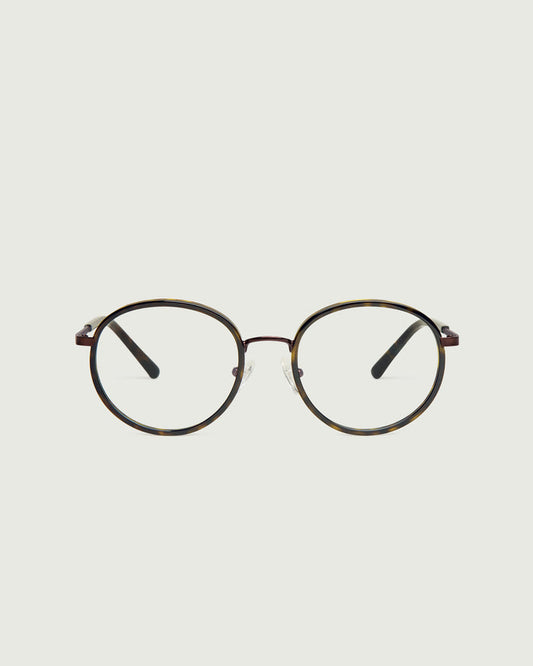 Bronze Tort::Alvaro Eyeglasses round tort metal front