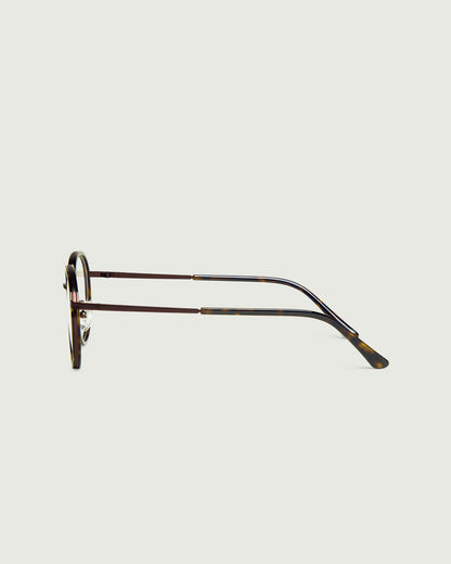 Bronze Tort::Alvaro Eyeglasses round tort metal side