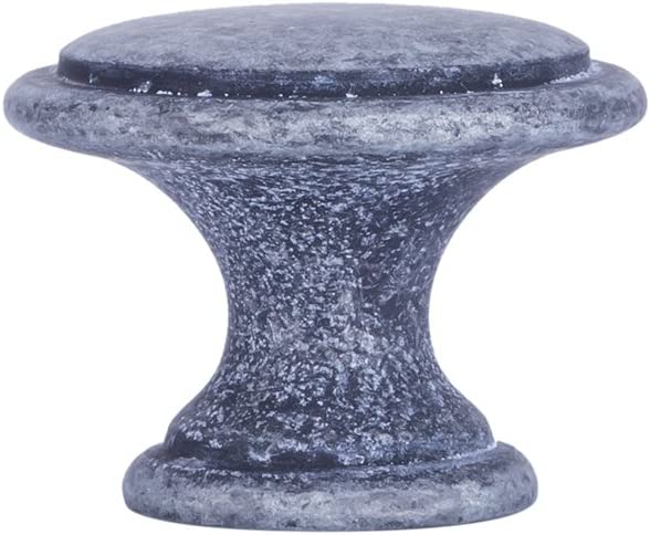 Amazon Basics Button Mushroom Cabinet Knob 1.25inch Diameter Antique Silver 10Pack