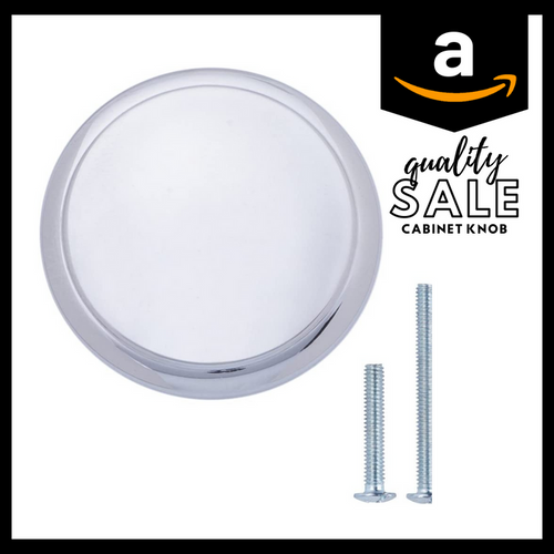 Amazon Basics Modern Top Ring Cabinet Knob 1.16Inch Diameter Polished Chrome 10Pack