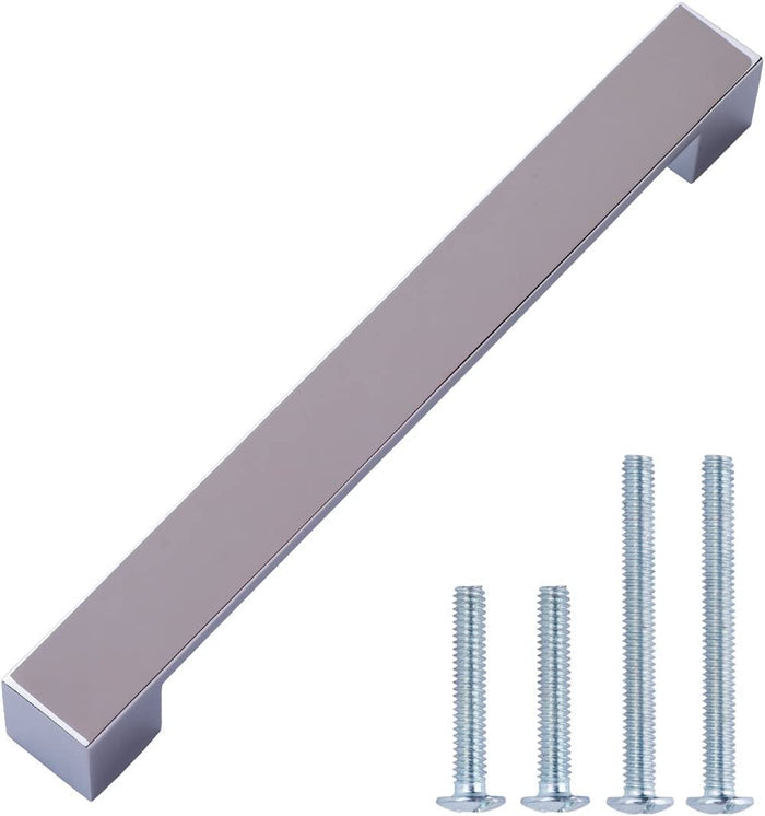 Amazon Basics Short Modern Cabinet Pull Handle 10-Pack Polished Chrome