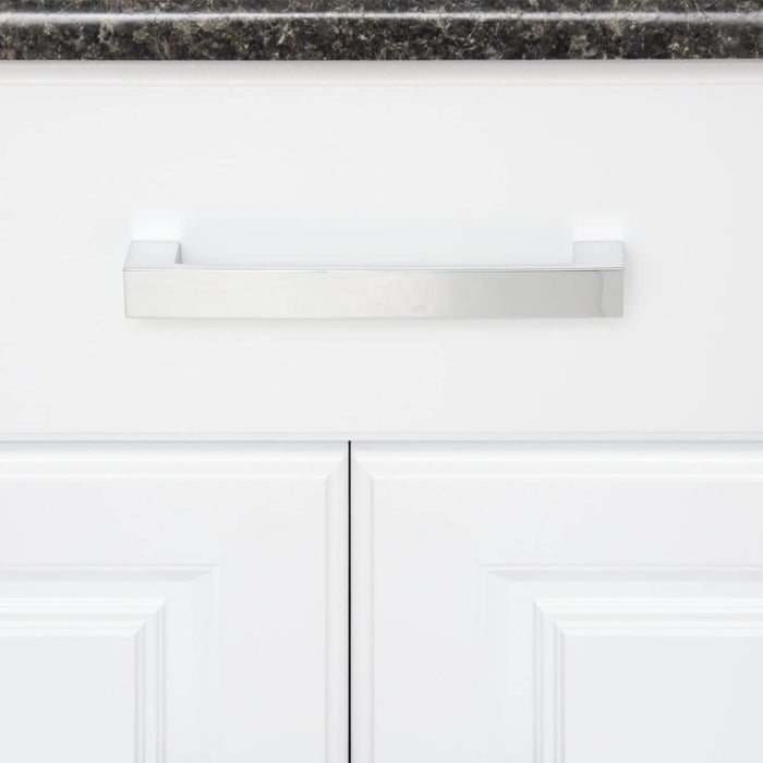 Amazon Basics Short Modern Cabinet Pull Handle 10-Pack Polished Chrome
