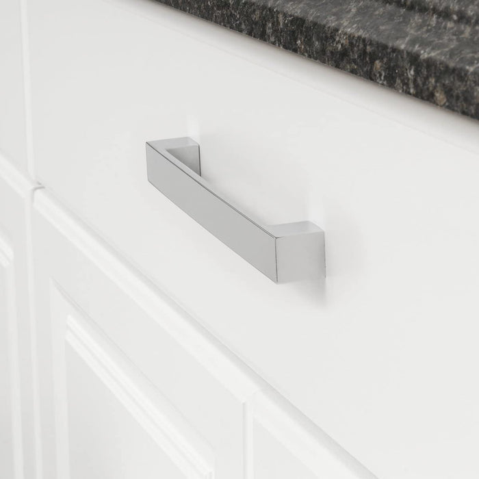 Amazon Basics Short Modern Cabinet Pull Handle 10-Pack Polished Chrome