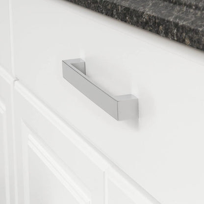 Amazon Basics Short Modern Cabinet Pull Handle 10-Pack Polished Chrome