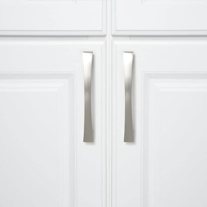 Amazon Basics Thick Modern Curved Cabinet Handle  6.5-inch Length Satin Nickel 10-Pack