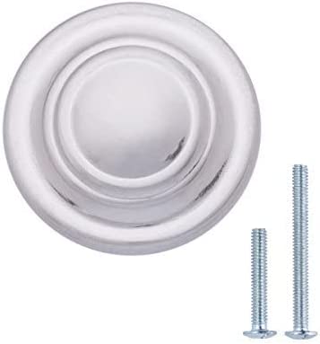 Amazon Basics Traditional Top Ring Cabinet Knob 1.25-inch Diameter Satin Nickel 50-Pack