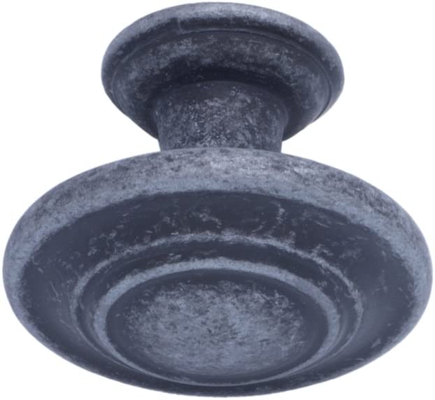 Amazon Basics Traditional Top Ring Cabinet Knob 1.25inch Diameter Antique Silver 25Pack