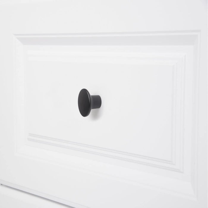 AmazonBasics AB1400FB10 Oval Cabinet Knob 1.44in Diameter Flat Black 10Pack