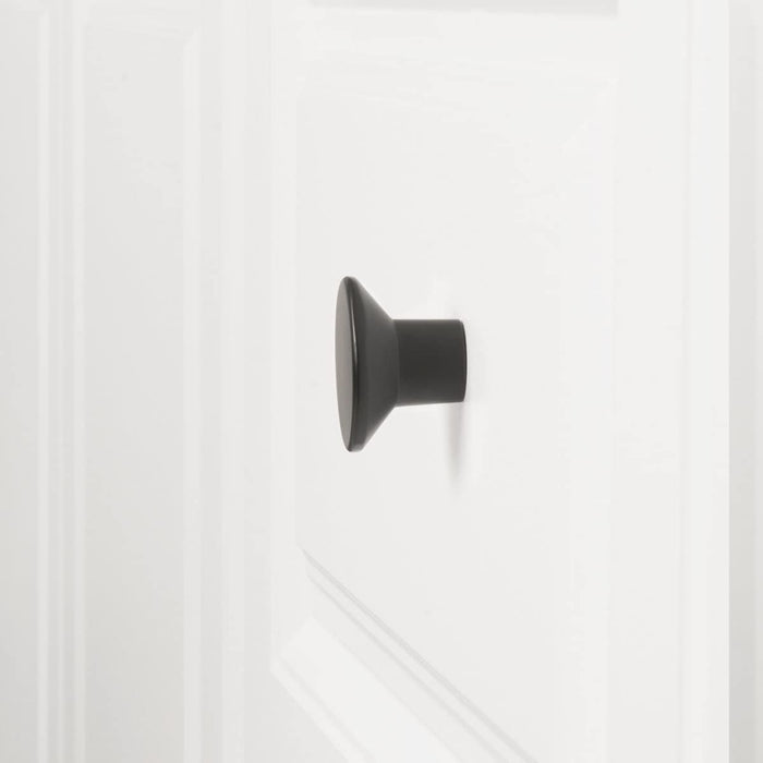 AmazonBasics AB1400FB10 Oval Cabinet Knob 1.44in Diameter Flat Black 10Pack