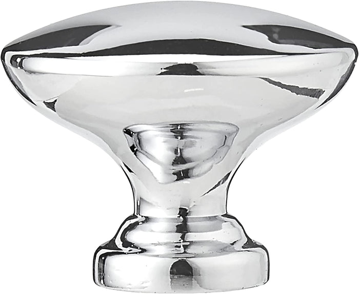 AmazonBasics AB600PC10 Round Flat Cabinet Knob 1.37in Polished Chrome 10Pack