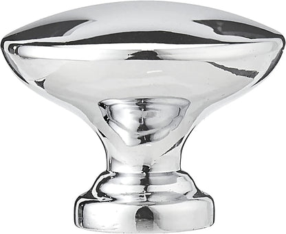 AmazonBasics AB600PC10 Round Flat Cabinet Knob 1.37in Polished Chrome 10Pack