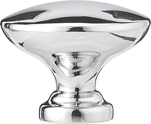 AmazonBasics AB600PC10 Round Flat Cabinet Knob 1.37in Polished Chrome 10Pack