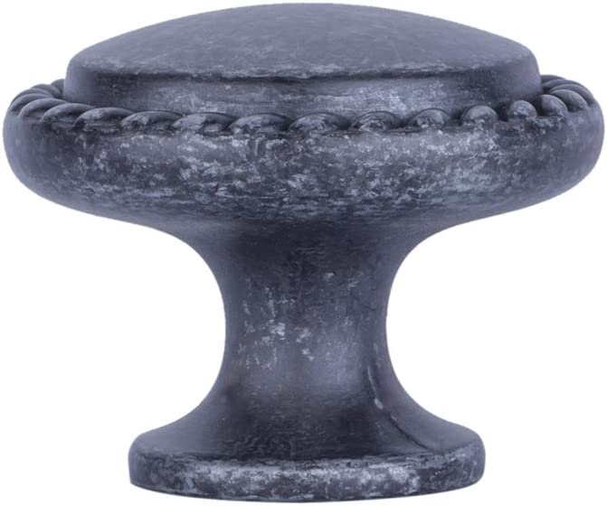 AmazonBasics AB900AS10 Cabinet Knob 1.25in Diameter Antique Silver 25Pack