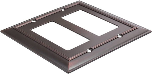 AmazonBasics Double Gang Wall Plate Oil Rubbed Bronze 2Pack