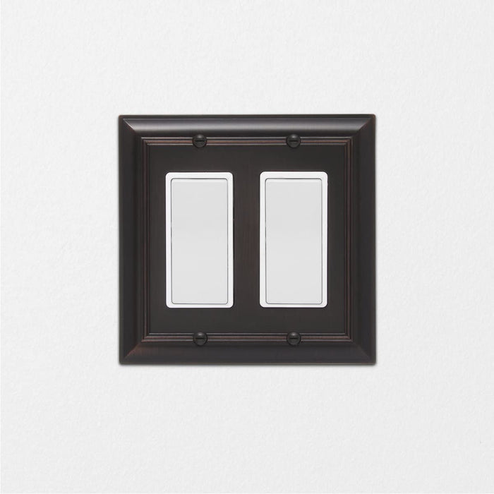 AmazonBasics Double Gang Wall Plate Oil Rubbed Bronze 2Pack