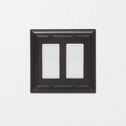 AmazonBasics Double Gang Wall Plate Oil Rubbed Bronze 2Pack