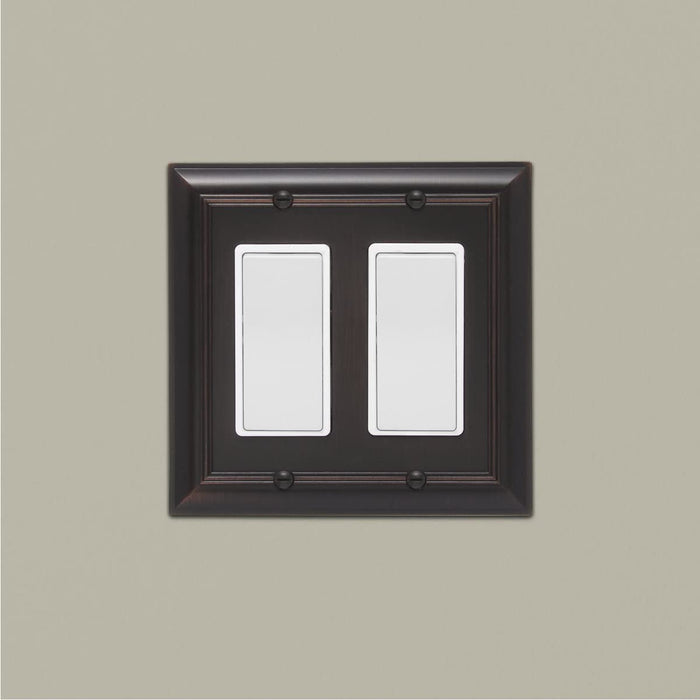 AmazonBasics Double Gang Wall Plate Oil Rubbed Bronze 2Pack