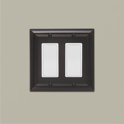 AmazonBasics Double Gang Wall Plate Oil Rubbed Bronze 2Pack