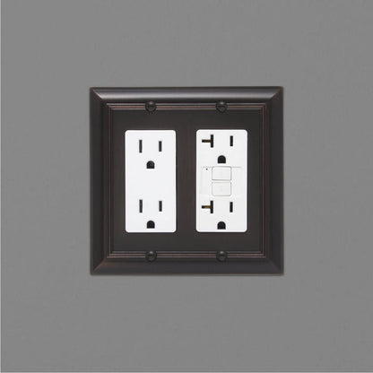 AmazonBasics Double Gang Wall Plate Oil Rubbed Bronze 2Pack