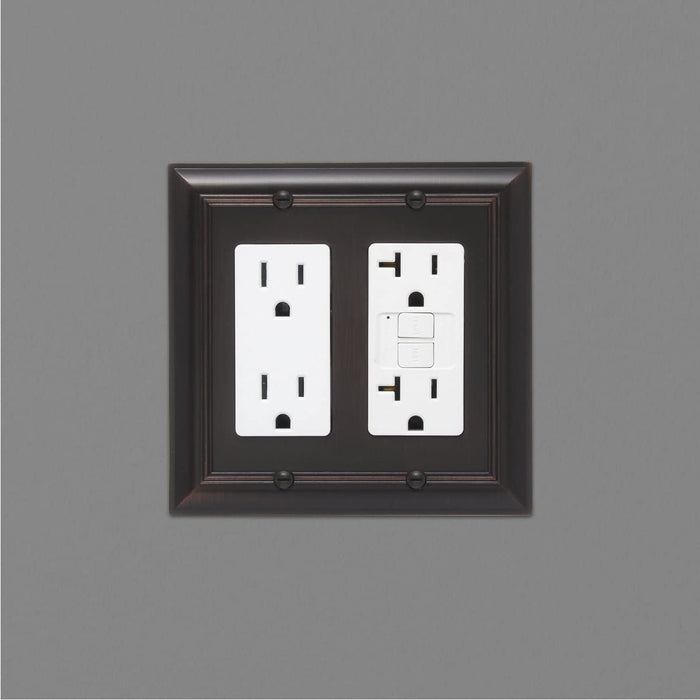 AmazonBasics Double Gang Wall Plate Oil Rubbed Bronze 2Pack