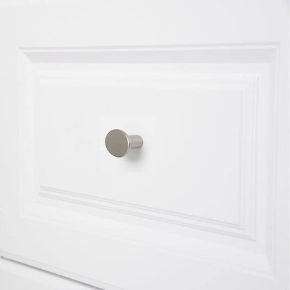 AmazonBasics Flat Round Cabinet Knob 1.44in Diameter Satin Nickel 10Pack