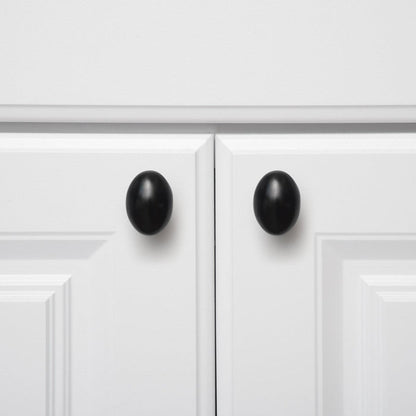 AmazonBasics Football Cabinet Knob 1.38inch Diameter Flat Black 25Pack