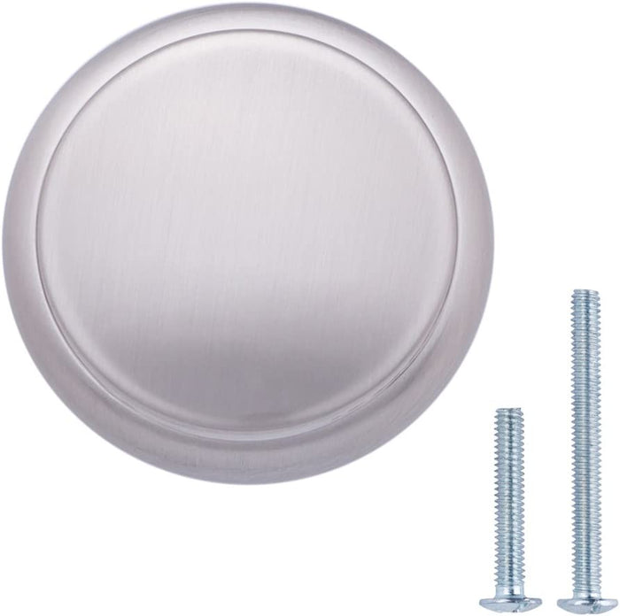 AmazonBasics Modern Top Ring Cabinet Knob 1.16in Diameter Satin Nickel 10Pack