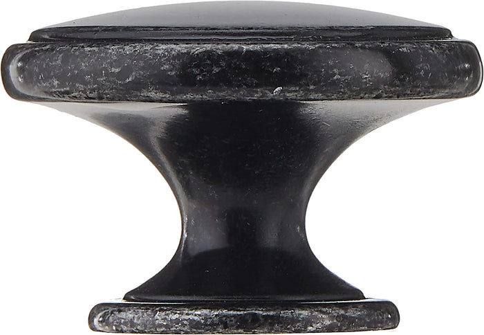 AmazonBasics Modern Wide Top Ring Cabinet Knob 1.52in Diameter Antique Silver 25Pack