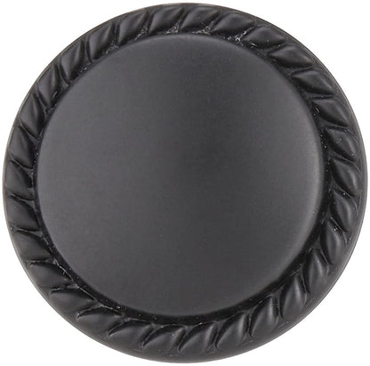 AmazonBasics Round Braided Cabinet Knob 1.25in Diameter Flat Black 25Pack